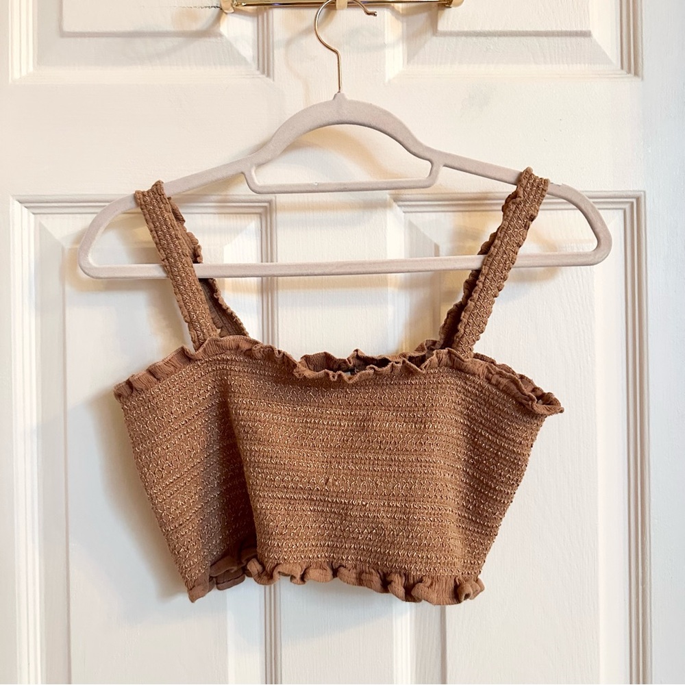 Peachy beige free people crop top